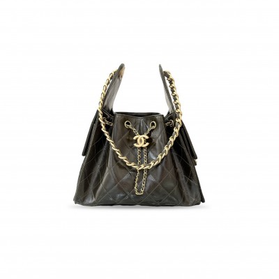 CHANEL MASTER 25 SMALL HANDBAG WAXED CALFSKIN AS5293 (30*26*14cm)